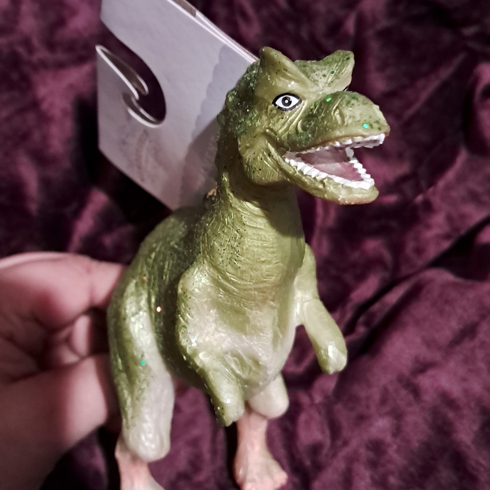 Dinosaur ornament duo